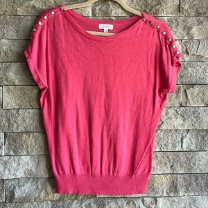 Pink lightweight cap sleeve sweater